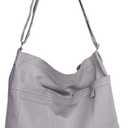 Economical Cotton Canvas Tote Bag,Women Hobo Shoulder Bag Crossbody Handbag with 3 External Pocket,Zipper Closure