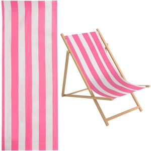 GORGECRAFT 1pcs Beach Sling Chair Replacement Lawn Chair Webbing Hot Pink and White Stripes Chair Oxford Cloth 435 * 1165mm Outdoor Patio Foldable Chaise Lounge Chair Fabric