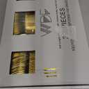 WDF300 Pieces Gold Plastic Silverware - Heavy Duty Disposable Cutlery Set Plastic Gold Silverware Set Includes 100 Forks, 100 Spoons, 100 Knives for Party/Thanksgiving