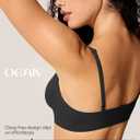 OEAK Womens Comfortable Triangle Bras No Underwire Sexy Plunge Unlined Bralette Pull On Bra Seamless Everyday Tshirt Bras (Black, M)