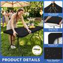 Fitted Tablecloth for 8 Foot Rectangle Tables-6 Pack Black Elastic Outdoor Picnic Table Cover-Spandex Stretch Folding Table Cloths 8ft for Camping Dining Room Patio Kitchen Banquet Party