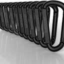Heavy Duty Carabiner Clip, Steel Carabiners 1100lbs 3" D Shaped Spring Hook Small Clips for Hammocks, Hiking, Keychains, Outdoors and Gym, Dog Leash and Key Ring (Black)