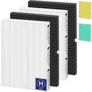 116130 HEPA Replacement Filter H for Winix 5500-2 Am80 Plasmawave Air Purifier,H13 True HEPA High-Efficiency Activated Carbon Filter,2 Combo Set