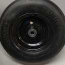 2 PCS 11x4.00-5" Flat Free Lawn Mower Tire on Wheel, 3/4" or 5/8" or 1/2" Bushing, 3.4"-4"-4.5-5" Centered Hub, Universal Fit Smooth Tread Tire for Zero Turn Lawn Mowers, with Universal Adapter Kit (Black)