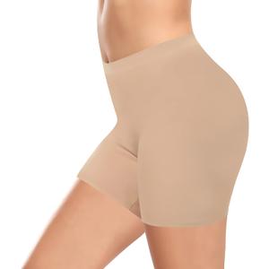 Womens Seamless Shaping Boyshorts Panties Tummy Control Underwear Slimming Shapewear Slip Shorts (Large, #A1 Beige(no Support))