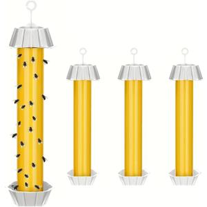 1 PCS Fly Trap Fly Stick Indoor Outdoor Long Lasting Adhesive Fly Catcher with Hanging Hook for Wasps Gnats Bugs Insects Moths Fruit Flies Mosquitoes Spiders Fleas