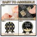 COCHIE Class of 2025 Graduation Party Decorations, Table Centerpieces Sticks for Grad Parties Supplies, Shiny Table Topper Decor for Kindergarten Preschool High School College (Glitter Black and Gold)