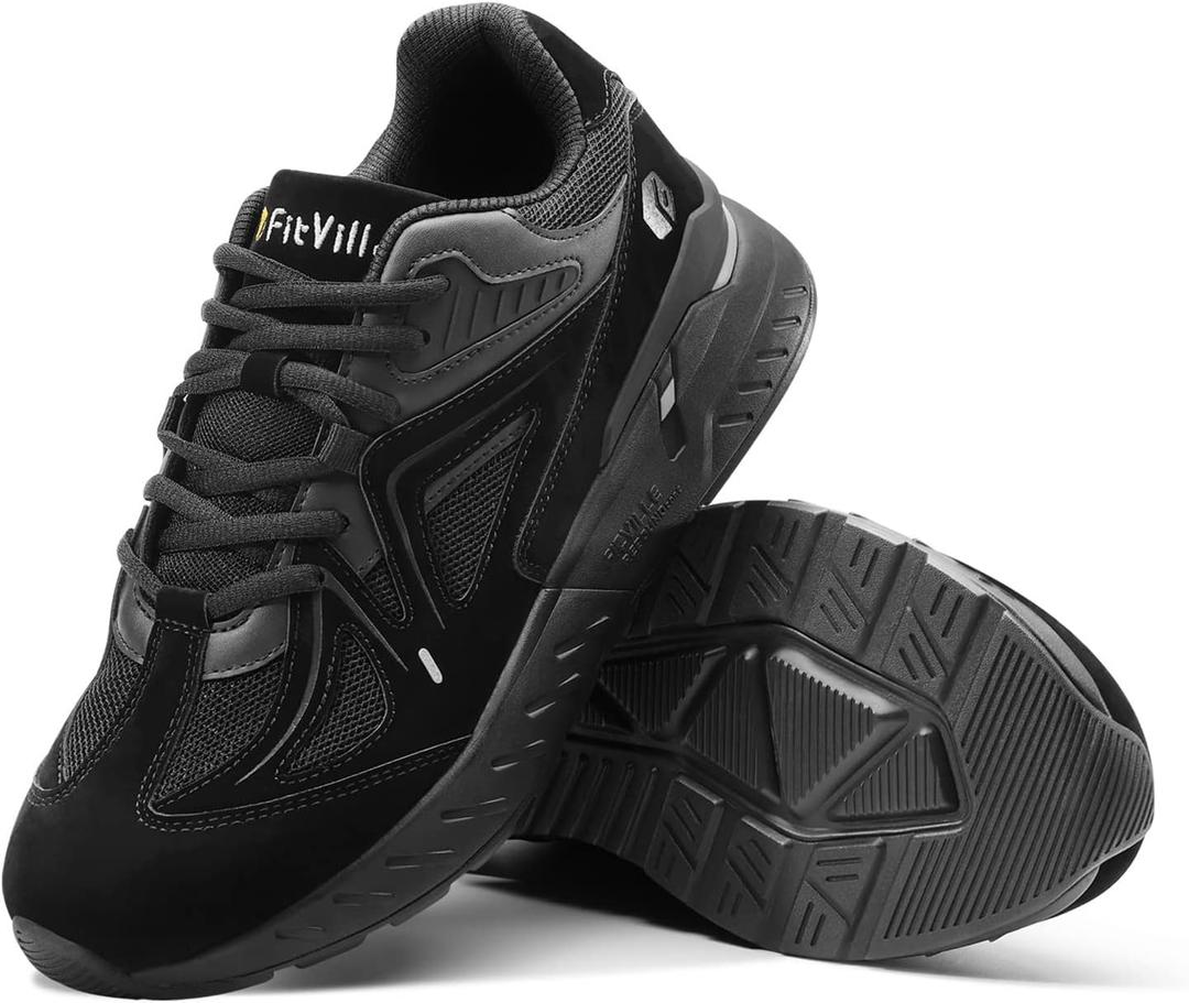 FitVille Women's Extra Wide Walking Shoes Wide Width Sneakers for Flat Foot Plantar Fasciitis Heel Pain Relief - Rebound Core 12EW
