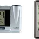 La Crosse Technology Atomic Projection Alarm Clock with Temperature | Wireless Digital Thermometer (Silver)