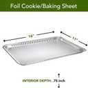 16 x 11 Inch 20 Pack Large Aluminum Pans Cookie Sheets Heavy Duty Non Stick Disposable Baking Trays for Cookies Bacon Brownies Rectangular Foil Pans for Oven Broiler Cooking Grilling Catering