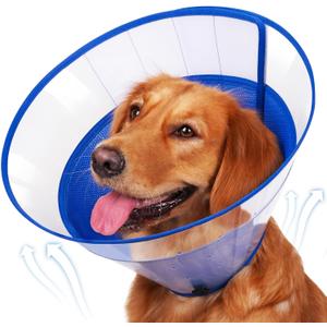 BARKLESS Soft Dog Cone, Soft Cone for Dogs to Stop Licking Biting Wounds, Breathable Surgical E Collar for After Surgery, Adjustable Elizabethan Collar for Neuter Incision Care (S (Neck: 9.75-11.75"))