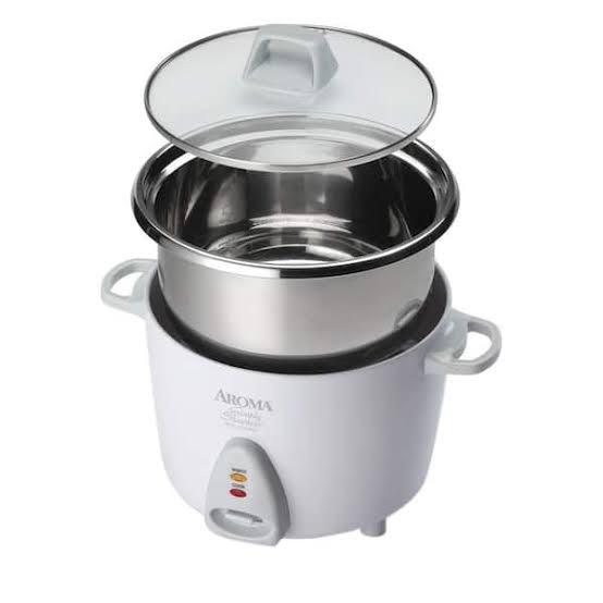 Aroma Housewares Stainless Steel Rice Cooker 6 Cup (Cooked Yield) / 1.2L