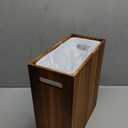 3 Gallon Wooden Trash Can with Liner, Small Solid Wood Bathroom Trash Can, Narrow Garbage Can, Decorative Waste Basket for Bathroom, Bedroom, Office