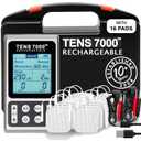 TENS 7000 Rechargeable TENS Unit Muscle Stimulator, Includes 16 TENS Unit Pads, Pain Relief Device, Clinical Strength TENS Machine for Effective Back Pain Relief, Nerve Pain Relief, Muscle Pain Relief
