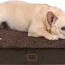 EHEYCIGA Orthopedic Medium Dog Beds for Small Dogs with Removable Washable Cover for Crate, Brown, 30x20
