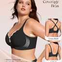 ProKloud Wireless Bras for Women Wave Push Up No Underwire Bralettes Seamless Full Coverage Support Lift Everyday Bra Black (Black, XXXL)