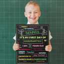 4 x First Day of School Board, 12"x10" Reusable Chalkboard Sign for Kids, Double-Sided Photo Prop for First and Last Day, Back to School Supplies for Kindergarten to Grade 12