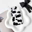 NITITOP Compatible with iPhone 11 Case Clear Cute Stylish Cats Moon Star Pattern for Girls Women Soft TPU Transparent Shockproof Protective Phone Cover - White