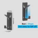 3 x Self-Adhesive Wall Hooks Can Bear 20 Pounds of Adhesion Carbon Steel Space Aluminum Hooks for Cloakroom Bathroom Hanging Towel Door Kitchen Hallway (Gray 4 Pack)