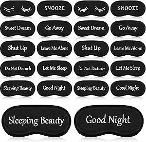 11 Pieces Funny Eye Sleeping Mask Bulk with Adjustable Strap Blackout Eye Sleep Mask for Night Blindfold Cover for Women Men(Black)