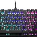 Turtle Beach Vulcan TKL Tenkeyless Linear Mechanical Titan Switch PC Gaming Keyboard with Per-Key AIMO RGB Lighting, Anodized Aluminum Top Plate and Detachable USB-C Cable - Black