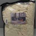 subrtex Slipcover Sets for Sofa, 7 Pieces Stretch Furniture Cover, Wear Resistant, Washable, Checkered Pattern, Ivory (Large)