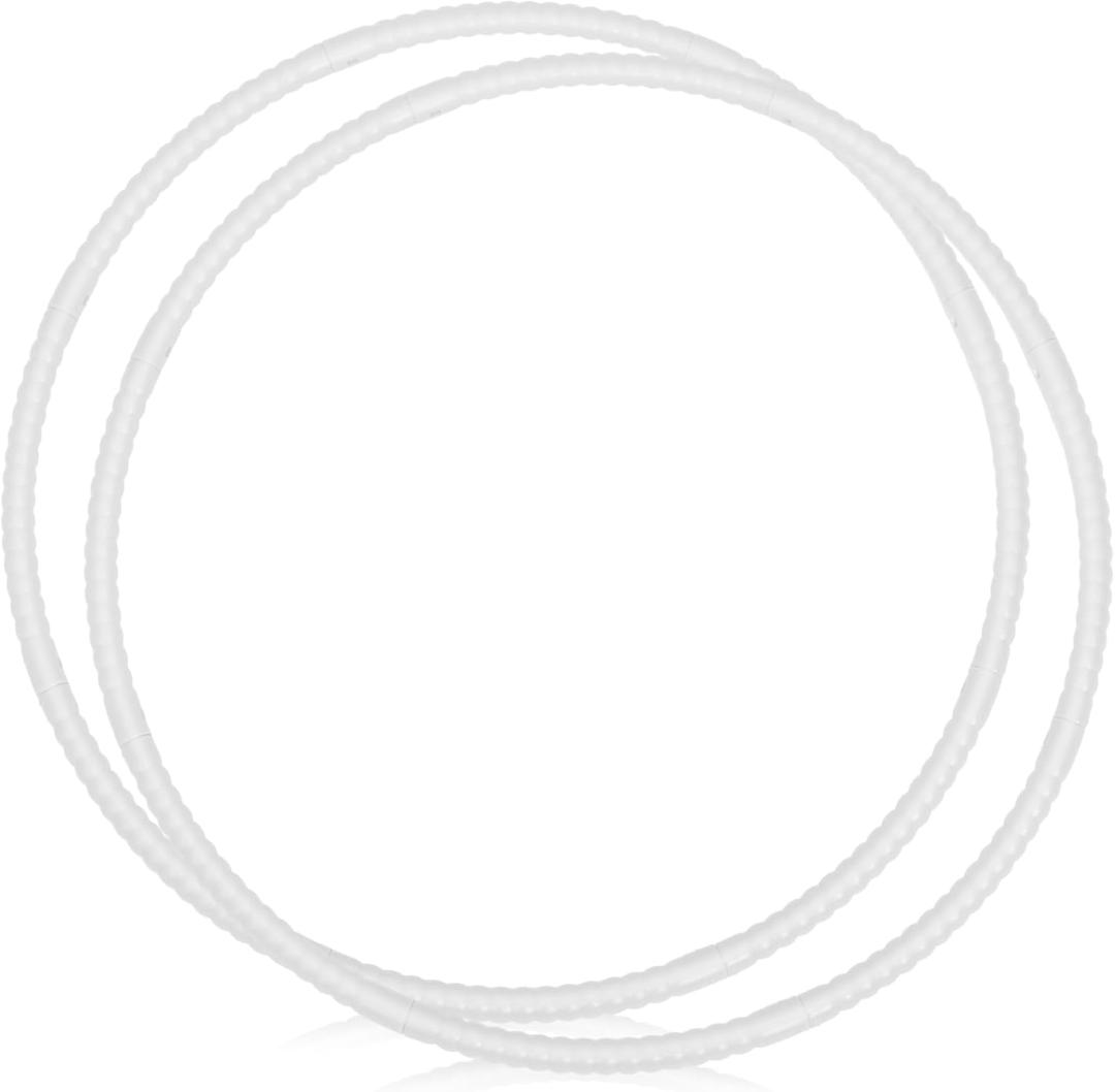 WinnerWhy 2 Pcs Toy Hoop Exercise Hoop Detachable Adjustable Plastic Toy Ring Playground Equipment for School Colored Circles Exercise Ring for Teens Dog Agility Equipment (White, 23 Inch)