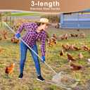 Chicken Poop Scooper,Coop Scoop Shelf, Detachable Tool (36 to 63 inches),Stainless Steel Coop Scoop, Poop Shovel for Chicken Coop Accessories,Chicken Coop Scoop,Chicken Coop Cleaning Tools.