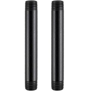 AGUTEA black extension tube, male thread, steel threaded tube, standard size, for DIY industrial style furniture decoration (Pack of 2) 3/4 INCHES (3/4"x14")