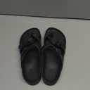 Haifago Women's Platform Sandals with Arch Support, Summer Beach Slides Adjustable Buckle Comfortable Lightweight EVA Slip on Slide (8, Toe Ring Flip Flops- Black)