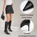 Knee High Boots for Women Pointed Toe Stiletto Long Boots Casual Party Dress Shoes (9, Black)