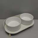 Elevated Ceramic Dog Bowl Set - Double Dog Feeding Bowls with Stand Splash Proof - Raised Dishes for Food and Water - Ideal for Small to Medium Dogs - 2 x 850 ml - 28.74 oz - White