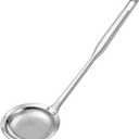 Qianyu Hot Pot Fat Skimmer Spoon Extra Fine Strainer With Handle Fine Mesh Stainless Steel Colander Broth Foam Filter Ladle Food Strainer Kitchen Gadget for Skimming Grease Baking Oil Flour Sifter