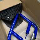 Wheelchair Footrest, Wheelchair Replacement Part with Heel Ring for Standard Wheelchairs(Blue)