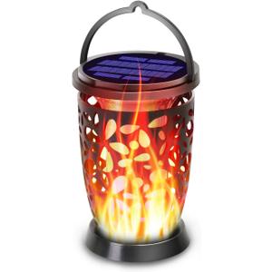 Solar Lanterns Outdoor Waterproof,Flickering Flames Outdoor Solar Lights,Hanging Lanterns Decoration Lighting for Table, Garden, Patio, Tree, Yard, Driveway (1 Pack)
