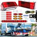 LED Trailer Lights Kit for Utility IP68 Waterproof Boat Trailer Lights and Wiring Kit w/License Plate Lights Brake Lighting Marker Lighting, for Boat Truck RV
