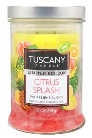 Tuscany Limited Edition Scented Triple Pour Jar Candle Citrus Splash, 18 oz