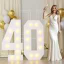 4FT 40 Marquee Numbers, Big 40 Light Up Numbers for 40th Birthday Decorations Warm Light Marquee Numbers 4 Feet Tall for Anniversary Party Decor