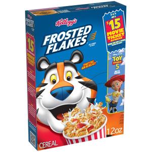 Kellogg's Frosted Flakes Breakfast Cereal, Fat Free, 12 oz ,BBD 04/11/2026