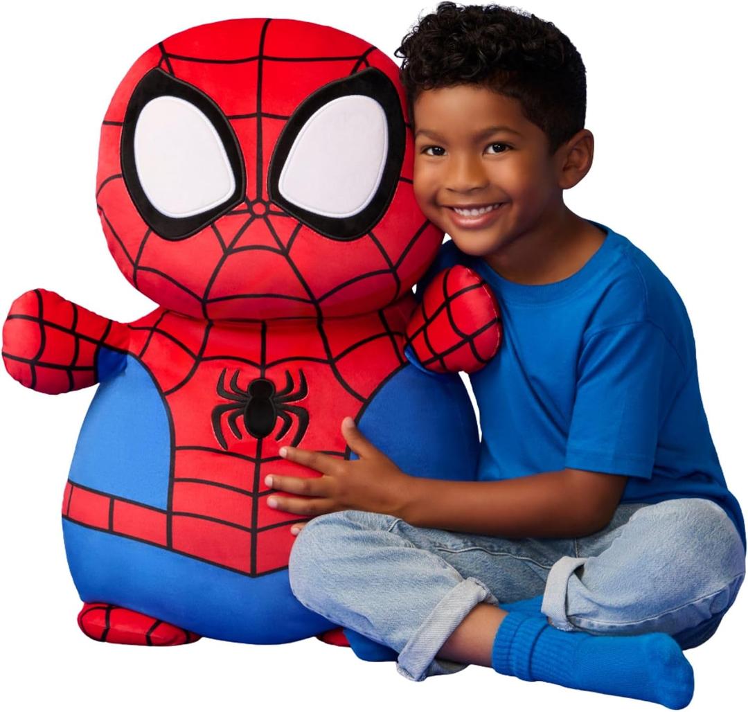 Squishmallows Original Marvel Spidey and His Amazing Friends 26in Spidey HugMees – Ultrasoft Official Jazwares Plush (Jumbo), One Size