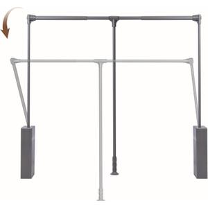 Nisorpa Pull Down Closet Rod, Adjustable 35-47 Inch Aluminium Soft-Close Wardrobe Lift Rail Organizer for Hanging Clothes, Two-way Buffering Side & Back Mounted Closet Rod 45 LBS Load Capacity