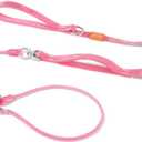 Howgo Slip Lead Dog Leash with Double Handles | Reflective Dog Training Leash with 360 Swivel Anti-Tangle | Heavy-Duty Leash and Collar for Large Medium and Small Dogs No-Pull Walking (Pink, 5.5FT)