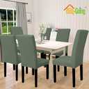 Easy-Going 100% Waterproof Dining Room Chair Cover Set of 6, Stretch Jacquard Parson Chair Slipcover Removable Washable Chair Protector for Home, Restaurant, Banquet (XLarge, Grayish Green)
