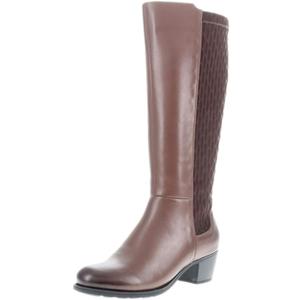 Propet Womens Talise Round Toe Zippered Casual Boots Knee High Mid Heel 2-3" - Black (7.5 Wide, Brown)