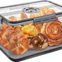 Bread Box for Homemade Bread Boxes for Kitchen Counter Airtight, Time Recording Bread Storage Container with Lid, Bread Containers Storage Airtight Loaf Bread Keeper, Large, Dark Grey