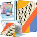 for Samsung Galaxy Tab S6 Lite Case 10.4 Inch 2022/2020 for Women Girls Folio Cover with Pencil Holder Cute Abstract Design Rotating Stand Teens Tablet Cases Tab S6 Lite SM-P610/P613/P615/P619