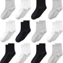 GENTABY Kids Soft Crew Socks 12 Pairs 10-13 Years - Breathable Toddler Socks for Boys Girls School Sports