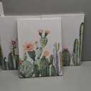 Canvas Wall Art for living room bathroom Wall Decor for bedroom kitchen Artwork Canvas Prints green Succulent cactus painting , Modern framed office Home decorations family picture  (12"x16"x3pcs)