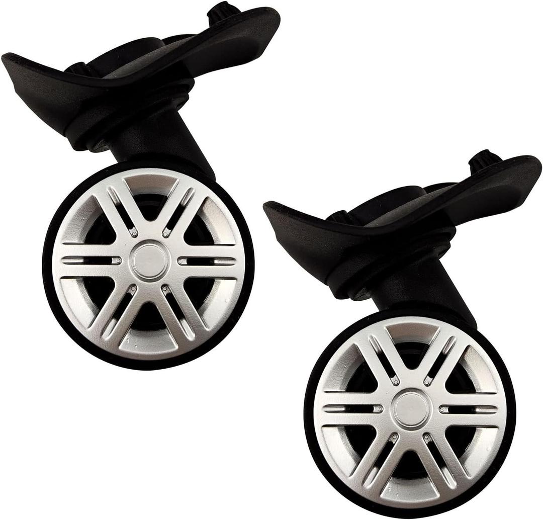 1 Pair Luggage Suitcase Wheel, Wheels Replacement Travel Baggage Caster Wheels 360 Swivel, Universal Trunk Portmanteau Wheel Spare Part Replacement 4 holes for Luggage Suitcase
