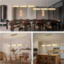 47.2 Cylinder Alabaster Chandelier,Gold Marble Dining Room Chandeliers,Brass Linear Chandelier Over Table, Gold Ceiling Light Chandelier for Kitchen Island Living Room Bedroom Foyer